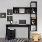 Kit 3 Peças Com Escrivaninha 120cm, Gaveteiro E Prateleira Co