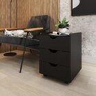 Kit 3 Peças Com Escrivaninha 120cm, Gaveteiro E Prateleira Co