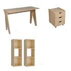Kit 3 Peças Com Escrivaninha 120cm, Gaveteiro E Prateleira Co