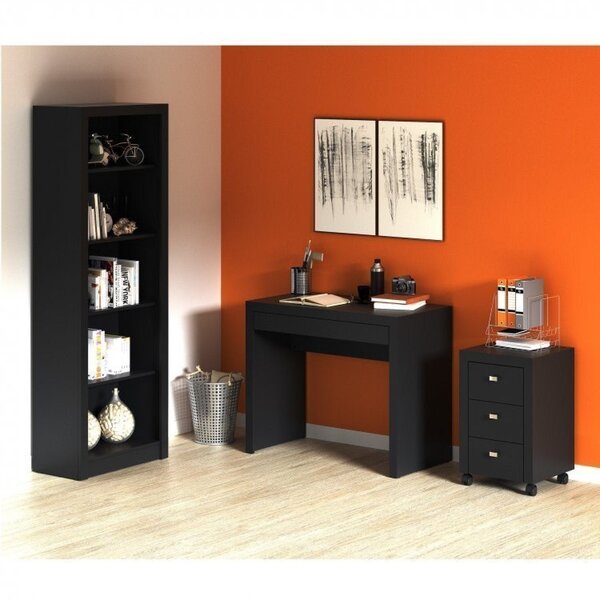 Kit 3 Peças Com Escrivaninha 1 Gaveta, Estante Livreiro E Gav