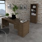 Kit 3 Peças Com Escrivaninha 3 Gavetas, Estante E Armário Mul