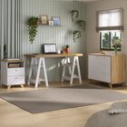 Kit 3 Peças Com Escrivaninha Cavalete, Gaveteiro E Armário Pa