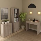 Kit 3 Peças Com Escrivaninha Com Gaveta, Armário Multiuso Alt