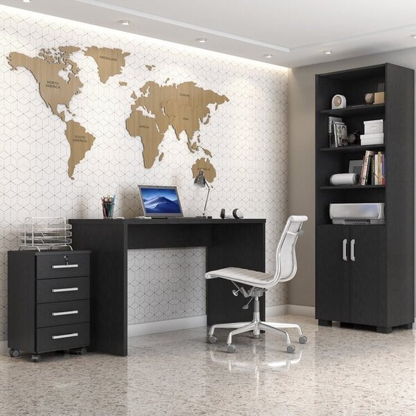 Kit 3 Peças Com Escrivaninha Gávea, Gaveteiro E Armário Espre