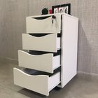 Kit 3 Peças Com Escrivaninha, Gaveteiro Com 4 Gavetas E Estan