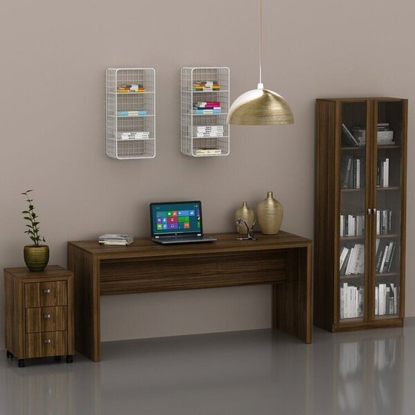 Kit 3 Peças Com Escrivaninha Me4109, Armário Multiuso Me4115