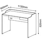 Kit 3 Peças Com Escrivaninha Minimalista Com 1 Gaveta Slim, G