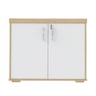 Kit 3 Peças Com Mesa Para Escritório Diretor Em L, Armário Mu