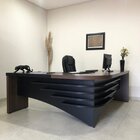 Kit 3 Peças Com Mesa Para Escritório Diretor Em L, Gaveteiro