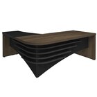 Kit 3 Peças Com Mesa Para Escritório Diretor Em L, Gaveteiro