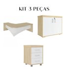 Kit 3 Peças Com Mesa Para Escritório Diretor Em L Tamburato,