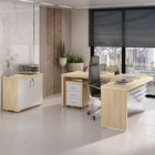 Kit 3 Peças Com Mesa Para Escritório Diretor Em L Tamburato,