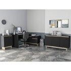 Kit 3 Peças Com Mesa Para Escritório Em L, Armário Baixo E Ba