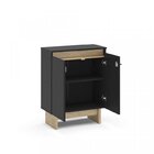 Kit 3 Peças Com Mesa Para Escritório Em L, Armário Baixo E Ba