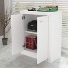 Kit 3 Peças Com Mesa Para Escritório Em L, Armário Multiuso A