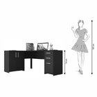 Kit 3 Peças Com Mesa Para Escritório Em L, Armário Multiuso A