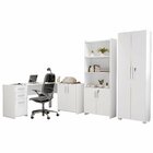 Kit 3 Peças Com Mesa Para Escritório Em L, Armário Multiuso A