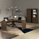 Kit 3 Peças Com Mesa Para Escritório Em L, Armário Multiuso E