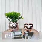 Kit 3 Peças Livro Casa, Enfeite Coração E Vaso Rose Gold