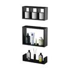 Kit 3 Peças Nicho Prateleira Para Banheiro 40 X 12cm Preto