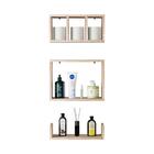 Kit 3 Peças Nicho Prateleira Para Banheiro Carvalho 40 X 12cm