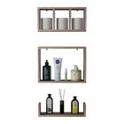 Kit 3 Peças Nicho Prateleira Para Banheiro Nogal 40 X 12cm