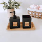 Kit 3 Peças Para Banheiro Lavabo Dispenser E Porta Escova Em