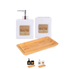 Kit 3 Peças Para Banheiro Lavabo Dispenser E Porta Escova Em