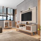 Kit 3 Peças Rack Com Painel Para Tv Até 60 Polegadas Retrô Es