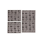 Kit 3 Peças Tapete Cozinha Prátik Jacquard  - Café Bege