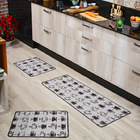 Kit 3 Peças Tapete Cozinha Prátik Jacquard  - Café Bege