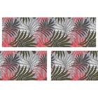 Kit 3 Peças Tapetes Para Cozinha Kasa Floral Coral - Kapazi