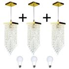 Kit 3 Pendente 7201 Dourado Brilhante C/lamp. 15x1,50cm