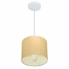 Kit/3 Pendente Cilíndrico Md-4046 Cúpula Em Tecido 18x18cm Al