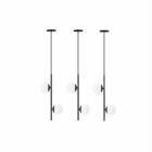 Kit 3 Pendente Globo Vidro 15 Jabuticaba Preto Fosco Bf