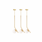 Kit 3 Pendente Inclinado Globo 15 Jabuticaba Dourado Bf