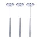 Kit 3 Pendente Luminária Tubo Alumínio Escovado 50 Cm