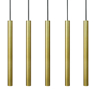 Kit 3 Pendente Luminária Tubo Dourado 50 Cm + Lâmpada Led Bra