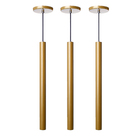 Kit 3 Pendente Luminária Tubo Dourado Fosco 50 Cm