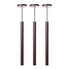 Kit 3 Pendente Luminária Tubo Marrom 50 Cm + Lâmpada Led Bran