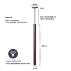 Kit 3 Pendente Luminária Tubo Marrom 50cm Canopla 6cm