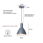 Kit 3 Pendente Lustre Luminária Atenas Em Alumínio Cinza