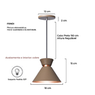 Kit 3 Pendente Lustre Luminária Berlim 15cm Fendi