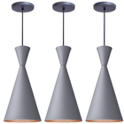 Kit 3 Pendente Lustre Luminária Canada Cinza