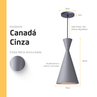 Kit 3 Pendente Lustre Luminária Canada Cinza