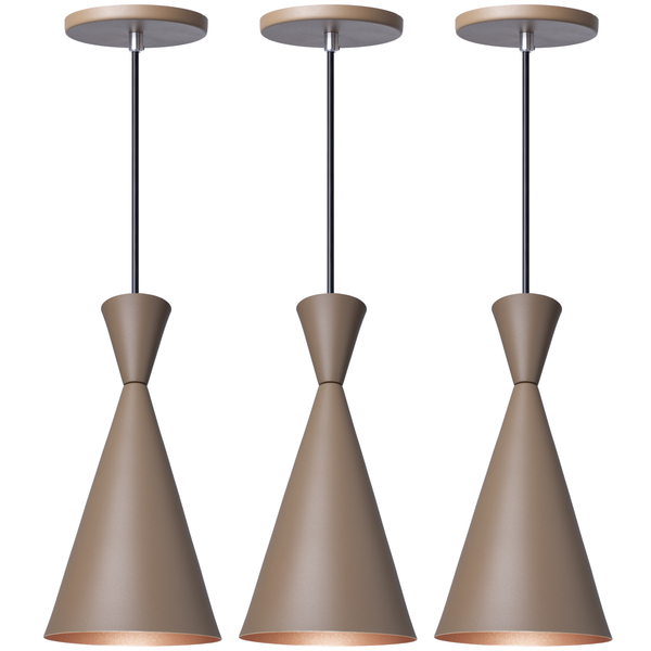 Kit 3 Pendente Lustre Luminária Canada Fendi