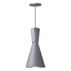 Kit 3 Pendente Lustre Luminária Cone Moscou 39cm Cinza