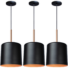Kit 3 Pendente Lustre Luminária Lisboa Preto