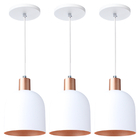 Kit 3 Pendente Lustre Luminária Open Em Alumínio Branco