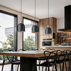 Kit 3 Pendente Lustre Luminária Open Em Alumínio Preto